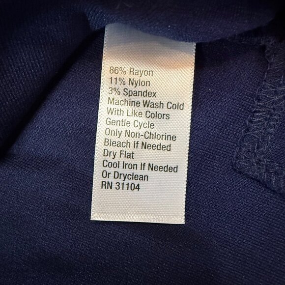 Crown & Ivy Curvy Navy 3/4 Sleeve Tunic Top Womens 2X Cotton Blend Scoop Neck - Picture 7 of 7